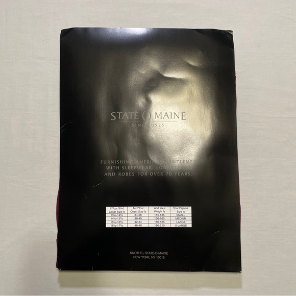 NWT State Of Maine Sleep Wear XL 100% Nylon Burgundy. - Picture 2 of 6